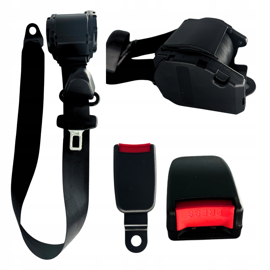 3-bodový bezpečnostní pás s automobilovou sponou a univerzálním zámkem