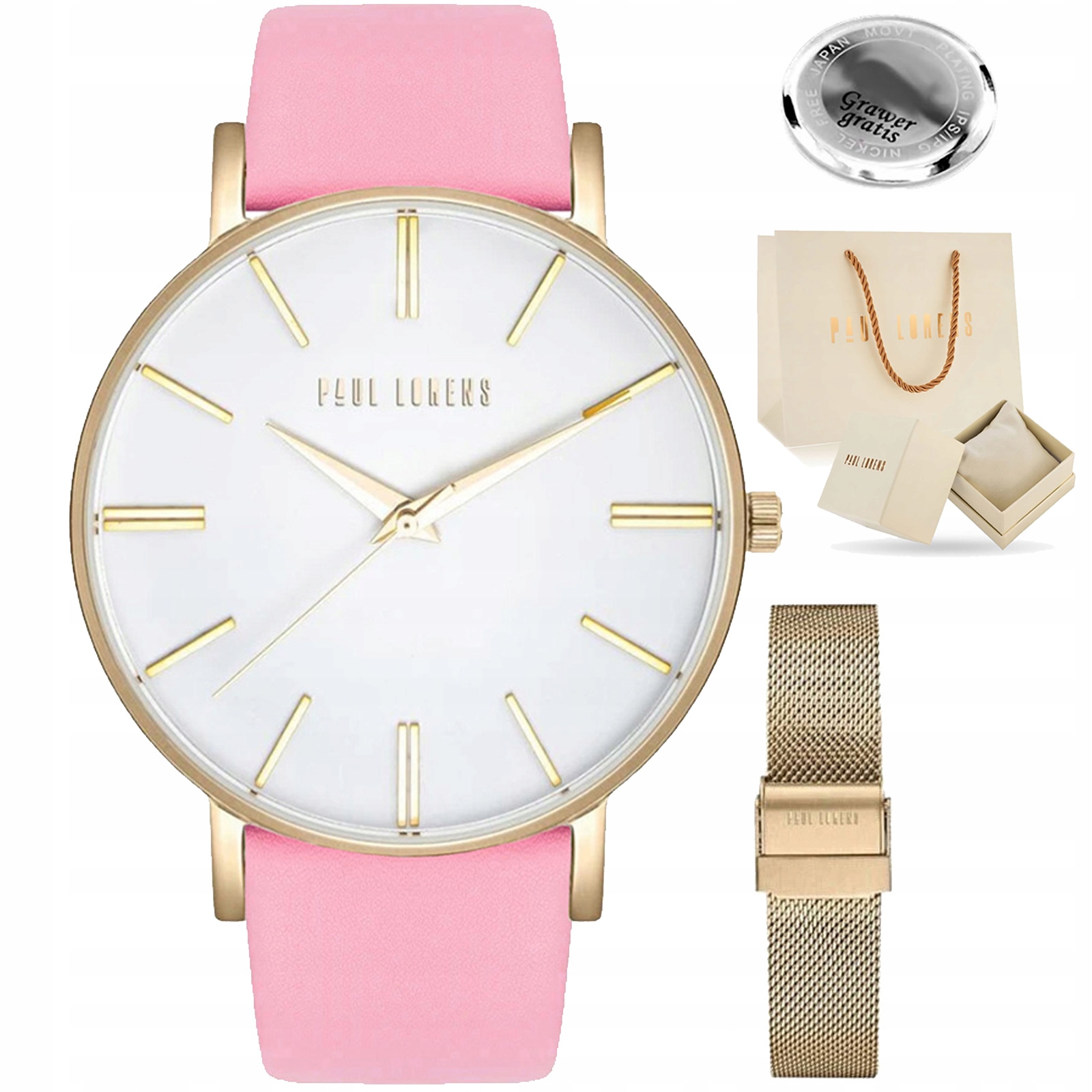 Dámské hodinky Paul Lorens Julie bt, řemínek růžový síťovina