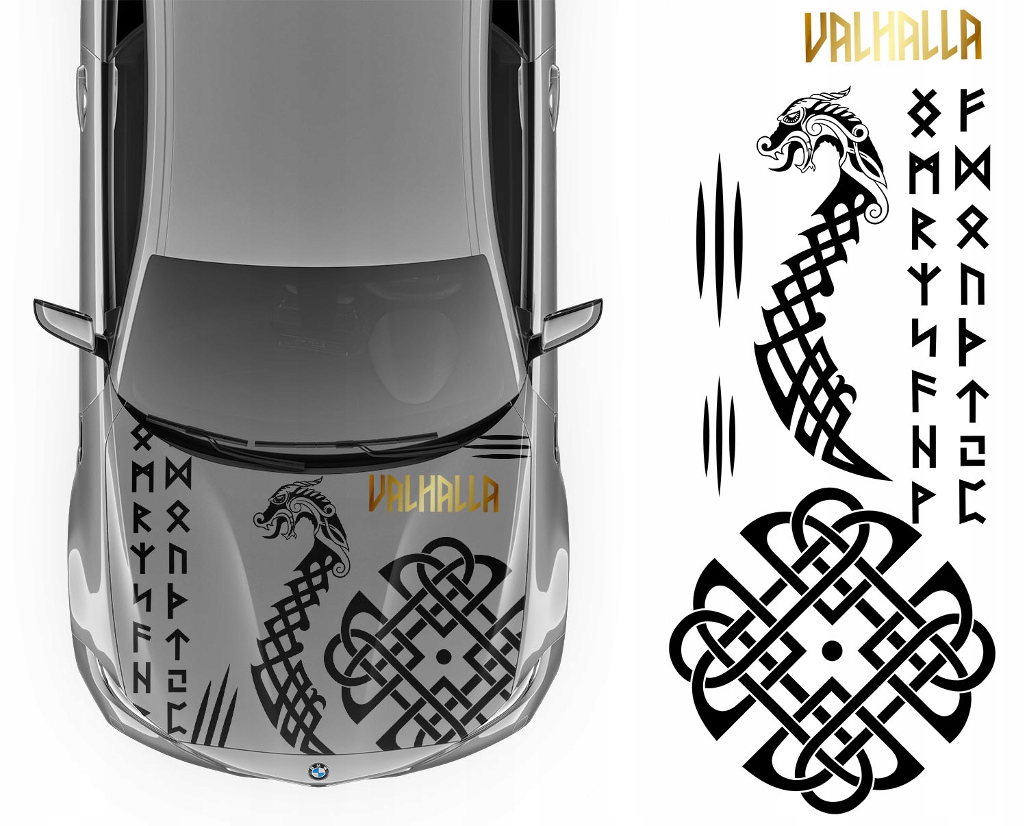 Nálepka Grafika na auto Maska Valhalla Wiking Celtic Symbol 89x220