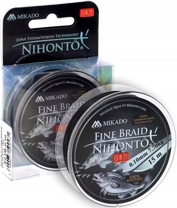 Plecionka Nihonto Fine Braid Black 0,08mm 15m
