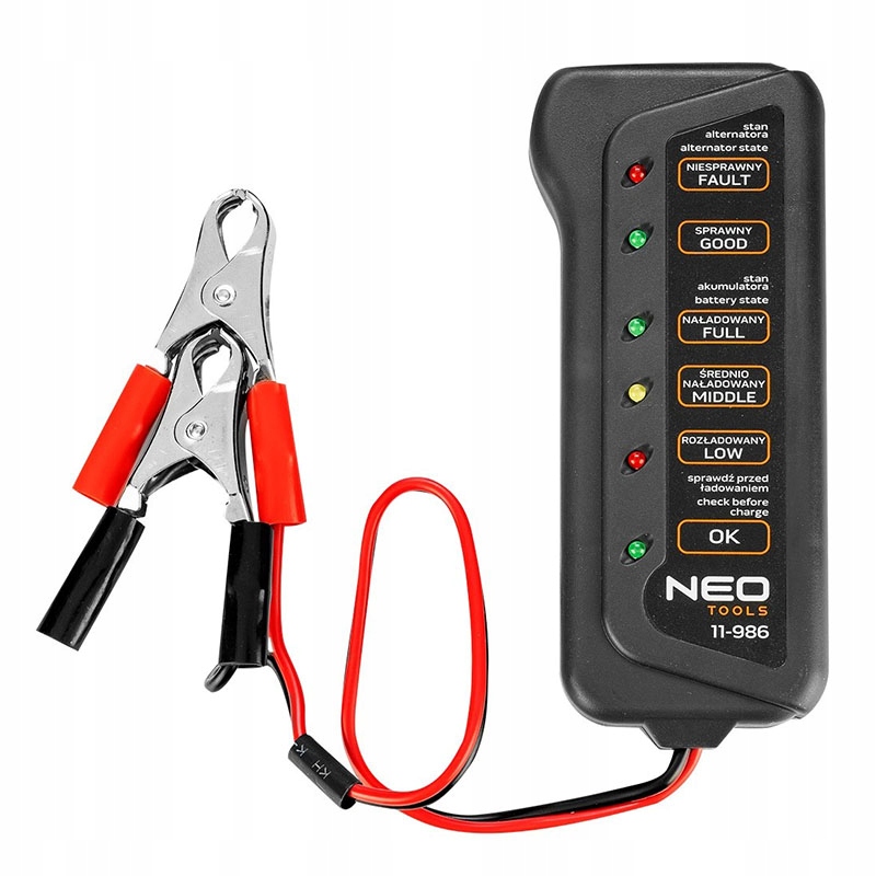 

Tester akumulatorów 12V i ładowania Neo 11-986 Led