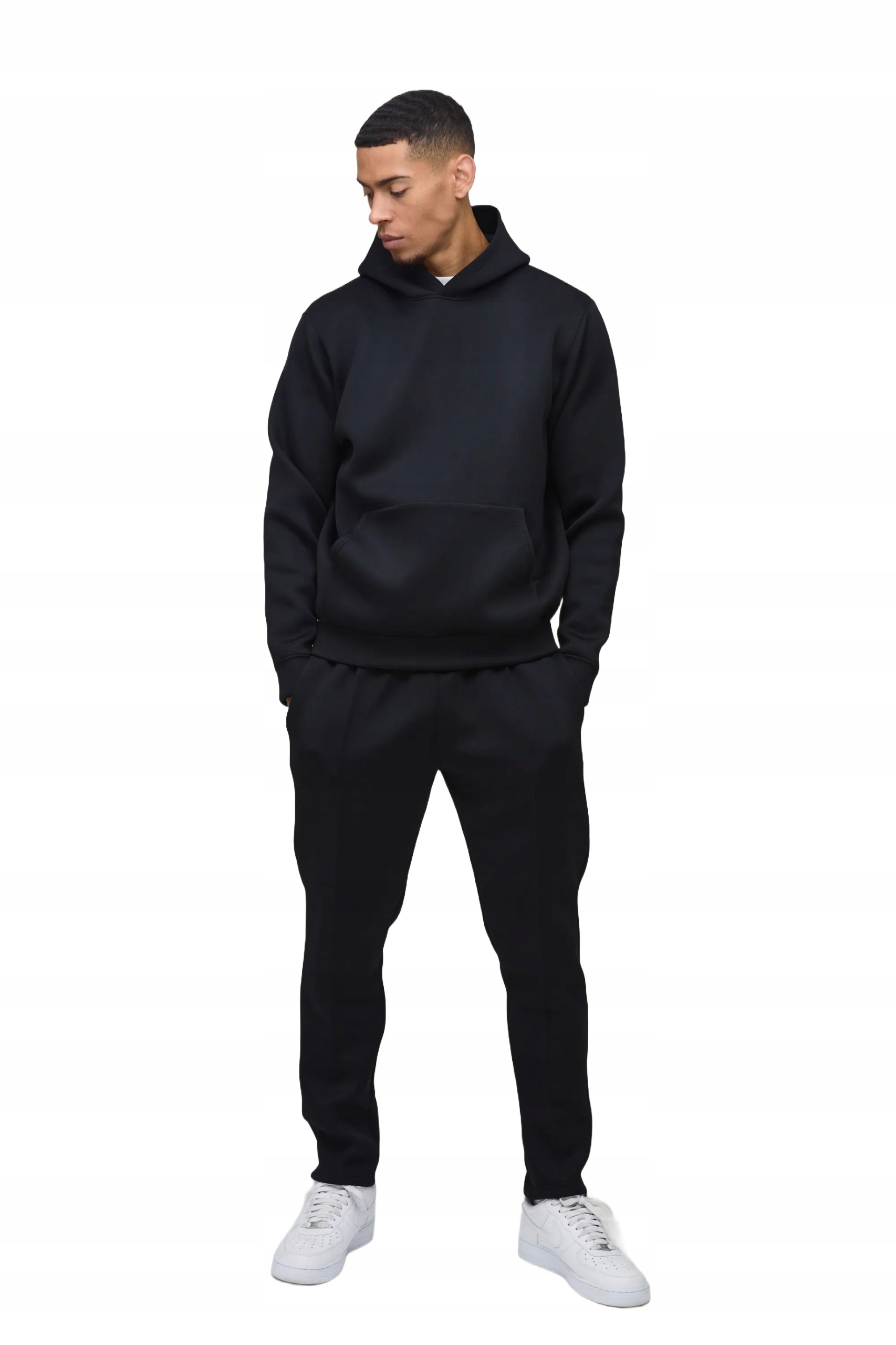 Boohooman Pánský Teplákovka Komplet Černý S Kapucí Rovné Nohavice M Z3A