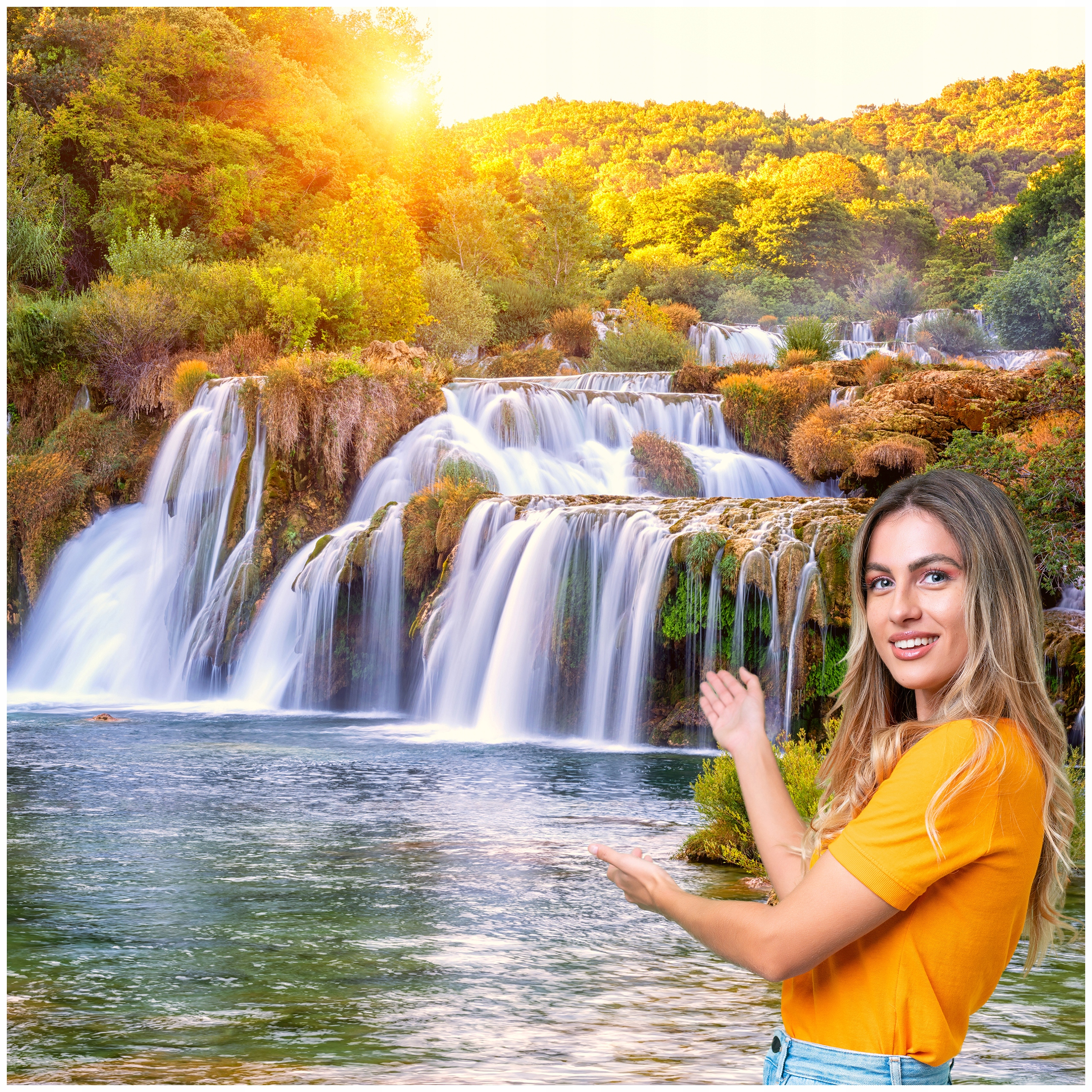 3D fototapeta Salon Spálňa Vodopád Les Príroda Krajina 392x260 WLNK01F