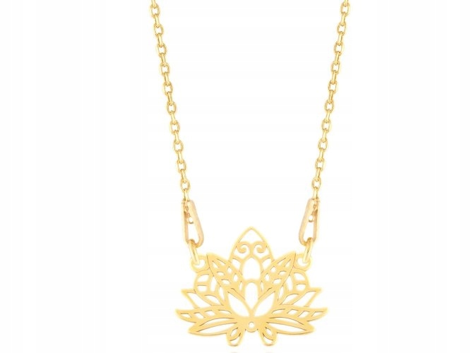 

Złoty naszyjnik kwiat lotosu Celebrytka Sr 925