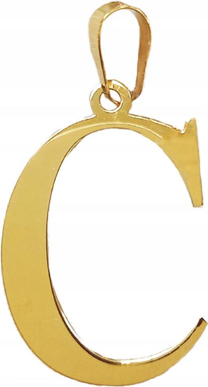 Zlatý přívěsek 585 iniciál, hladké písmeno C, módní vzor na řetízek