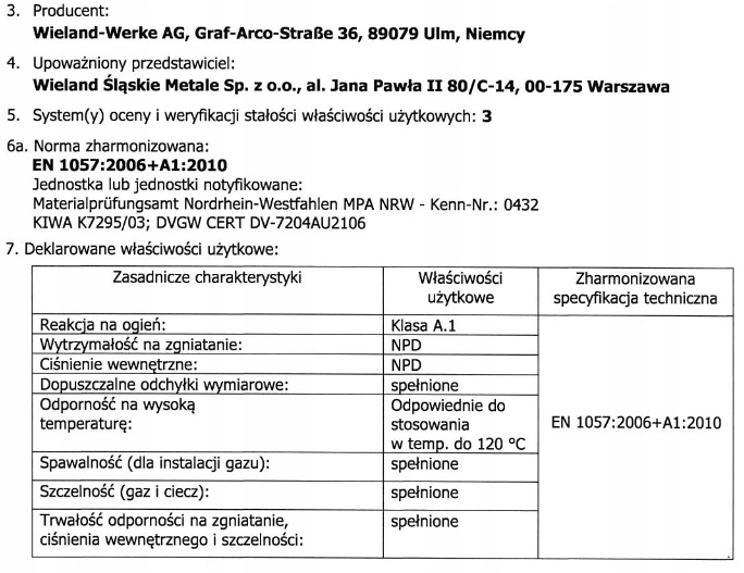 RURKA RURA FI 10 MIEDZIANA MIĘKKA 10 x 1mm Średnica 10 mm