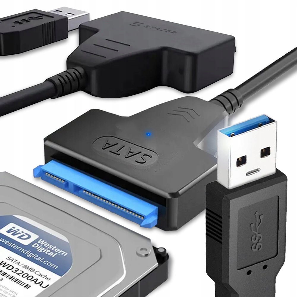 Adapter Sata Przejściówka Konwerter Kabel Usb 3.0 Do Dysku Hdd Ssd