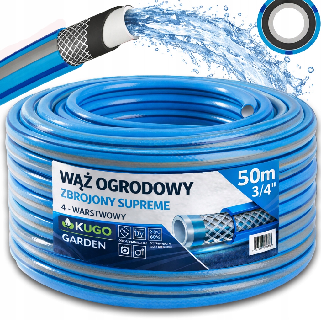 Hadice 3/4" 50 m 4VRSTVÁ Supreme Vyztužená Polská Výroba