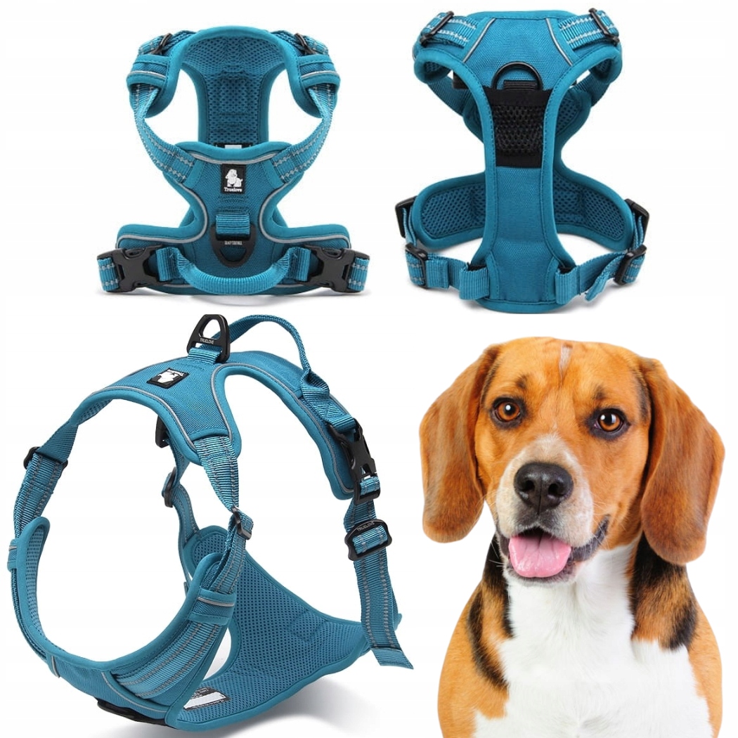 Szelki Dla Psa Truelove Easy Walk Mocne Trwałe Odblaskowe Niebieskie M