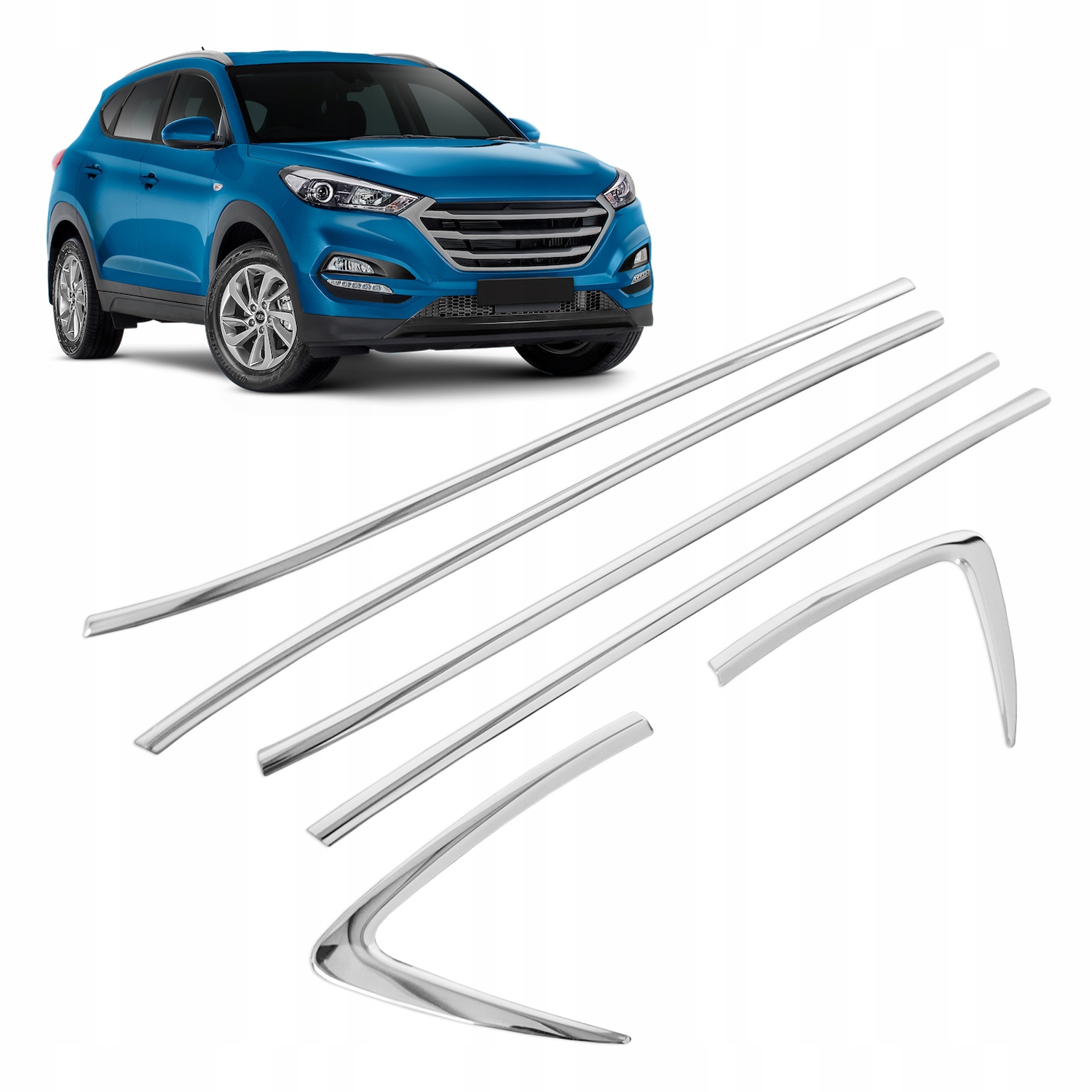 Okenné lišty pod bočné sklá pre Hyundai Tucson 2015-2020 oceľ