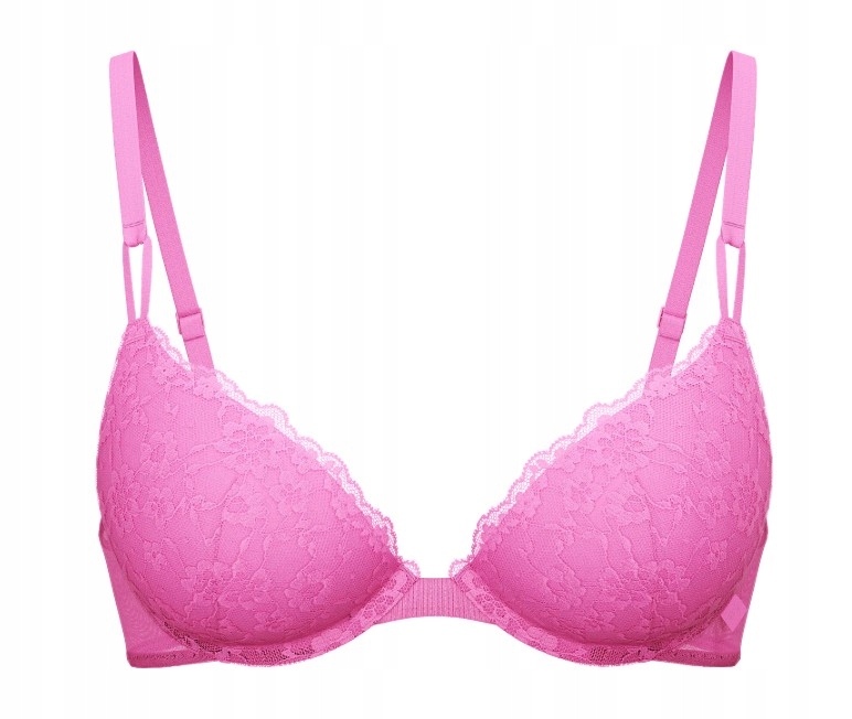 Krajková push-up podprsenka Victoria's Secret růžová 70B (32B)