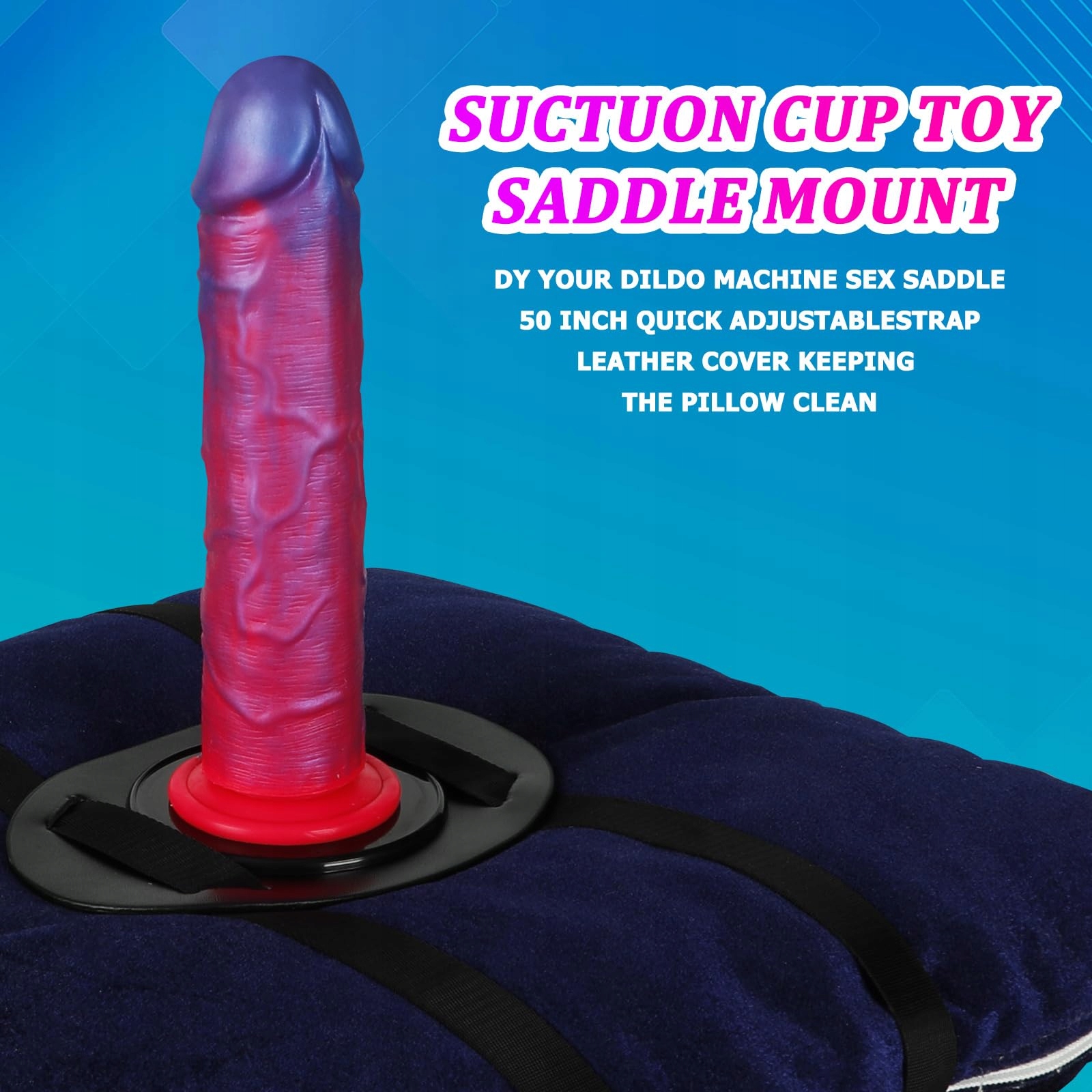 BLACK Suction Cup Dildo Realistyczny Z Poduszką Regulowany — miniatura 5