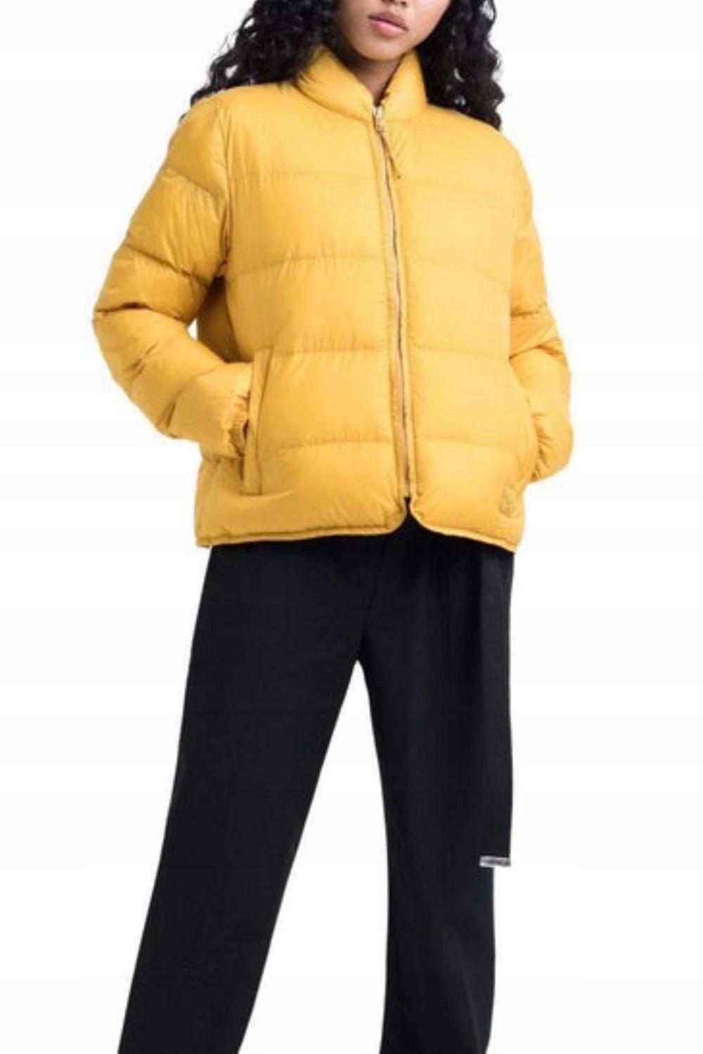 Dámská bunda Herschel Highfill péřová teplá žlutá, prošívaná, velikost vel.