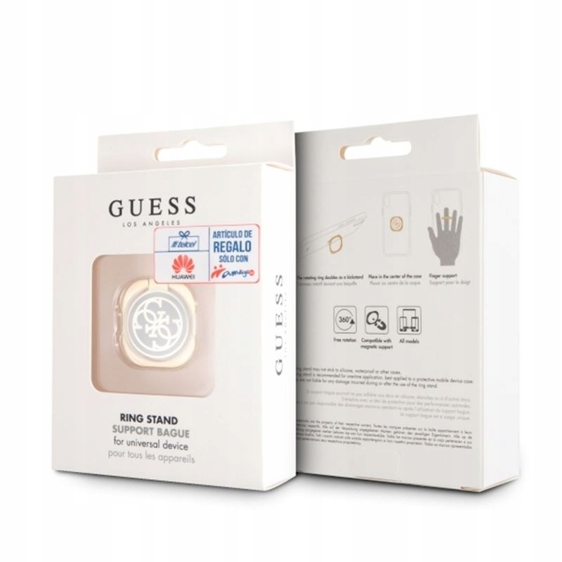 Pierścień magnetyczny Guess z funkcją podstawki złoty Guess
