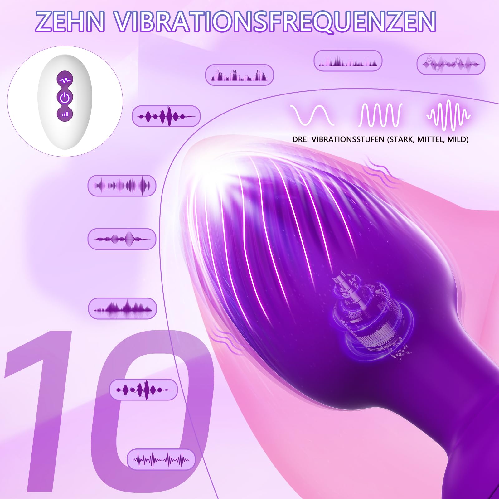 ANALVIBRATOREN Wibrator Analny Dla Kobiet I Mężczyzn Z Pilotem 10 Trybów — miniatura 2