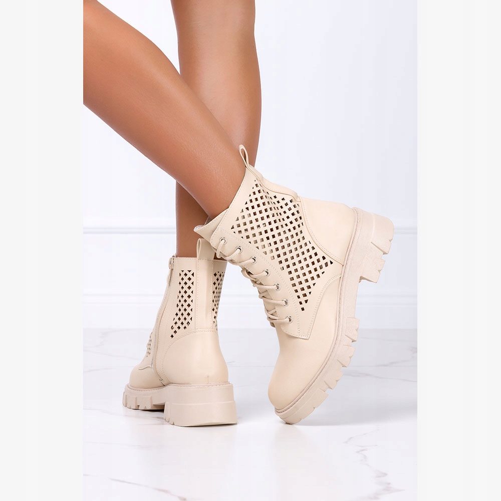 BOTKI WORKERY AŻUROWE DAMSKIE JESIENNO WIOSENNE OBUWIE r 40 Marka Casu