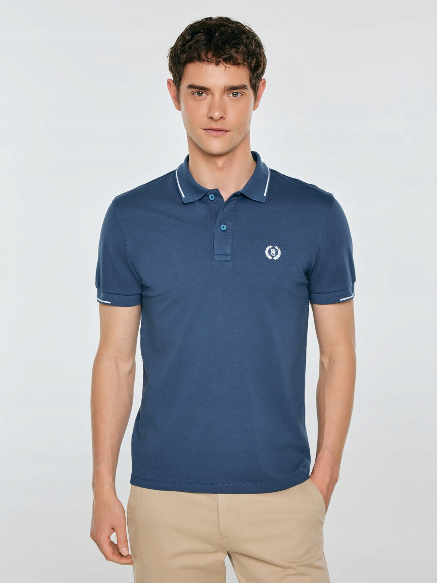 Big Star Tričko pánské polo modré Polian 405 5XL