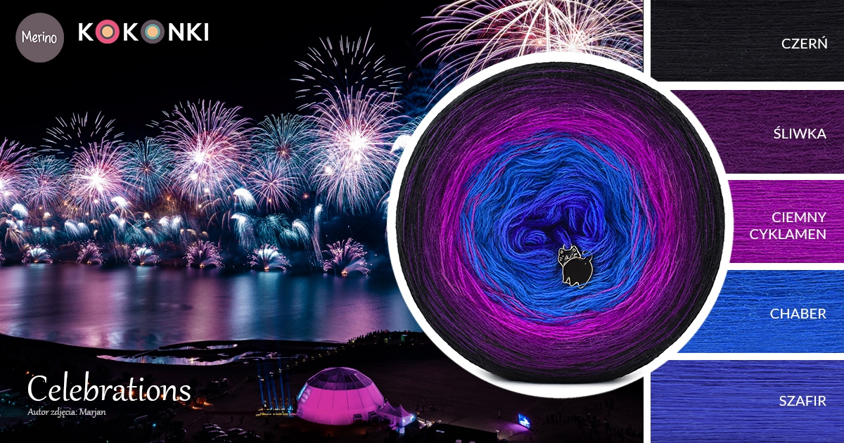 Příze Kokonek Merino 790 Celebrations Vlna Merynos Měkké Nekousavé