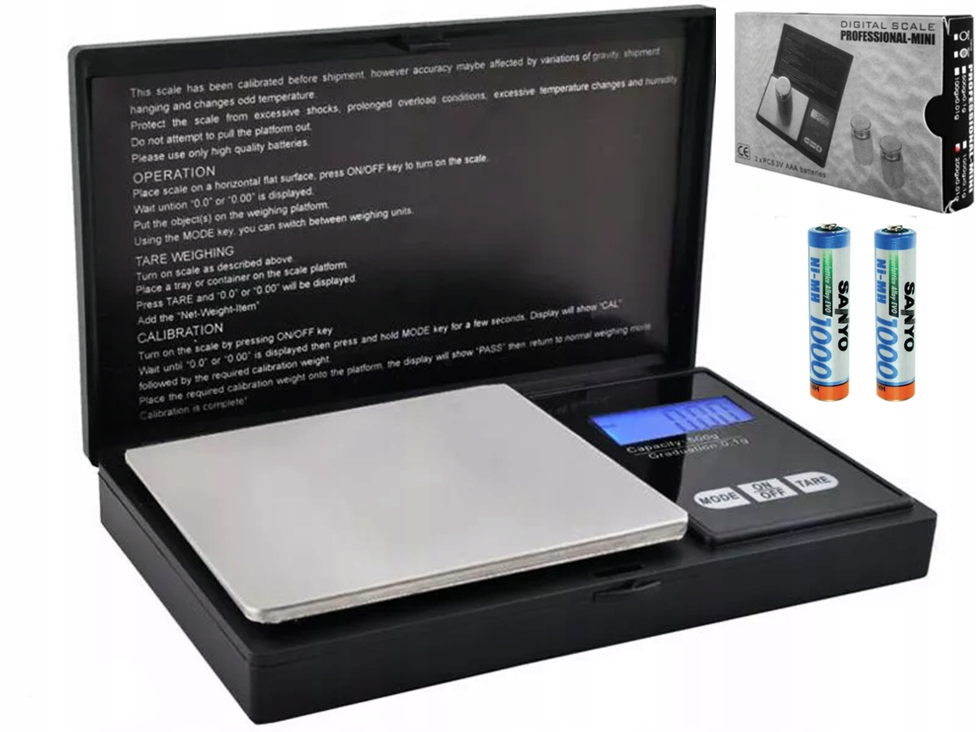 

Waga Kieszonkowa Jubilerska Precyzyjna 500g/0,1g