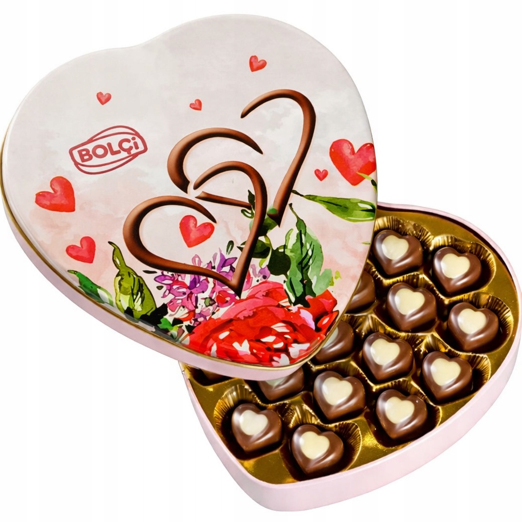 Levně Pralinky s náplní Ganache Srdce Ideální na Valentýna 240 g