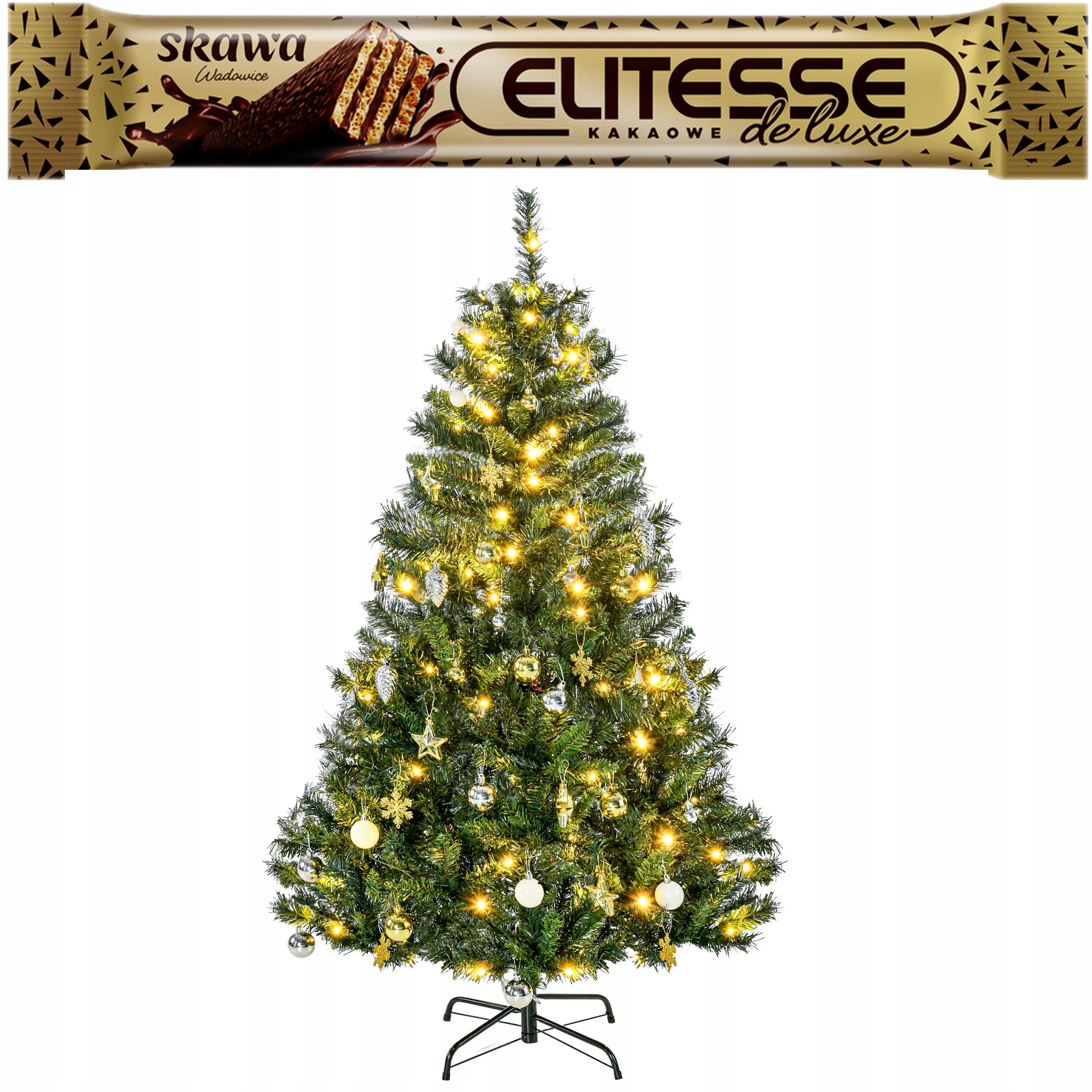 Homcom Vánoční stromek 150 cm s dekoracemi 120 Led 511 větviček