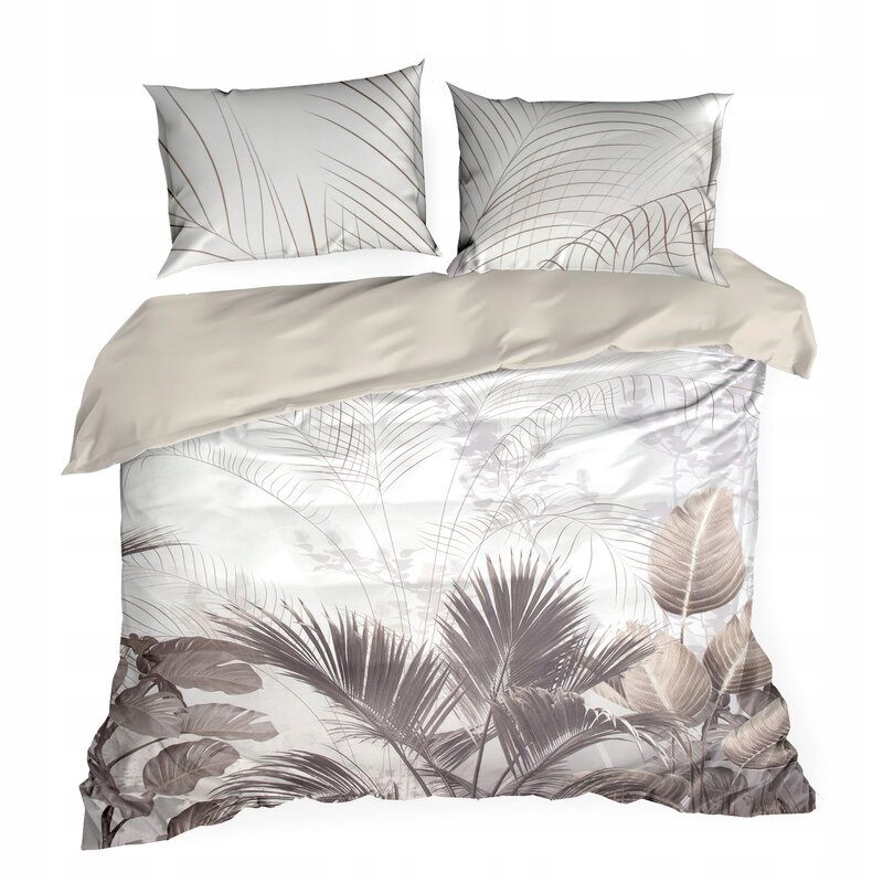 Pościel Satyna Bawełniana PREMIUM23 220X200 Kremowa Palmy