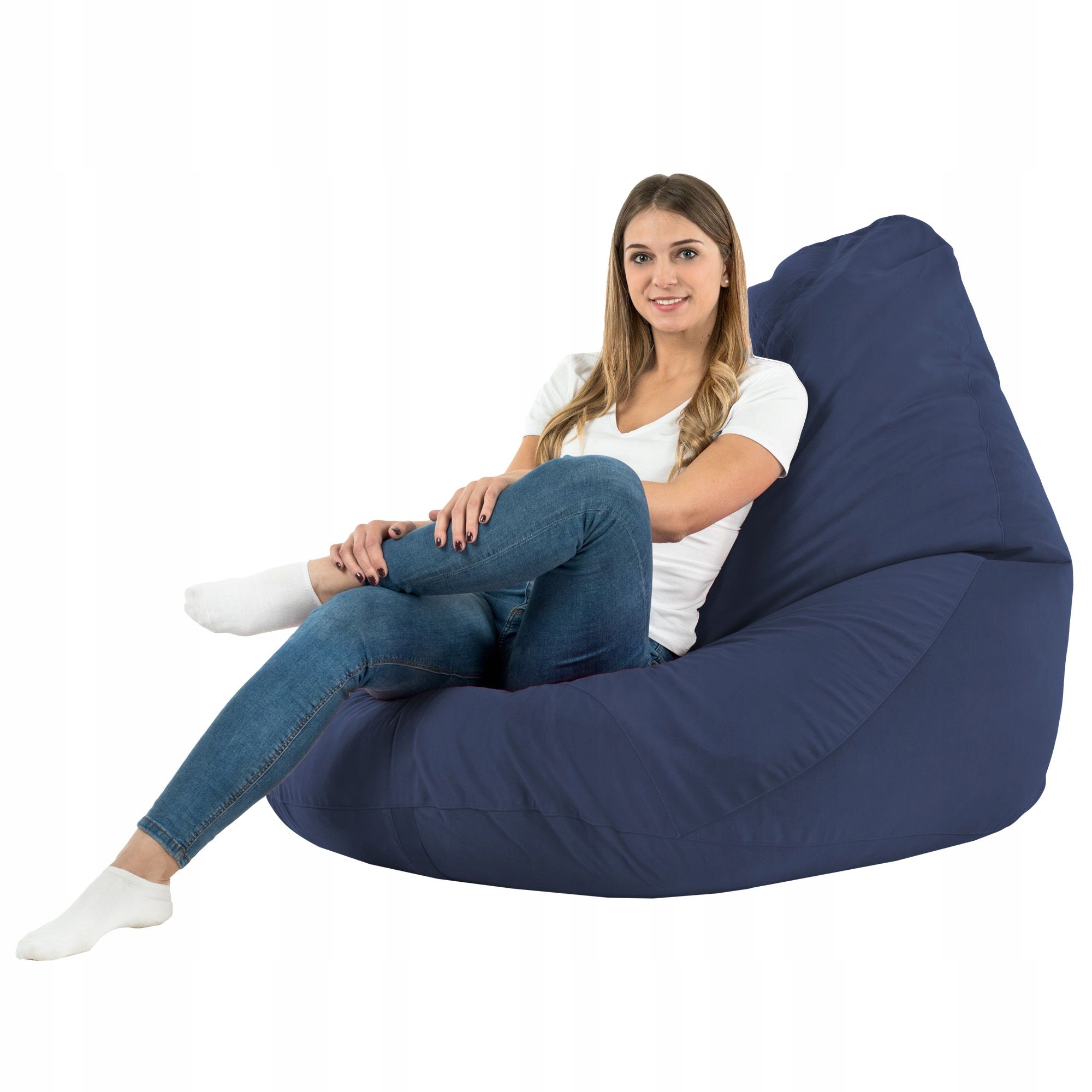Plyšový vak XXL Sedací křeslo Tmavě Modrý