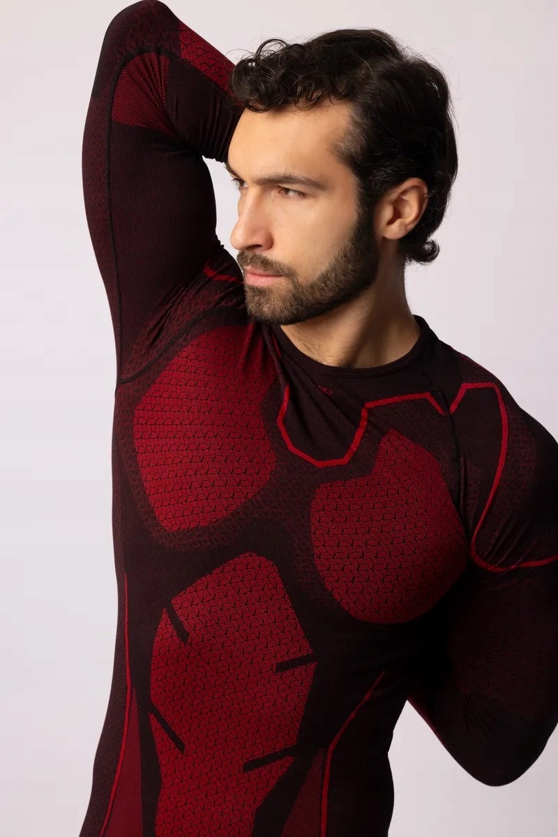 Termoaktívne tričko Spaio Adrenaline s dlhým rukávom Black/Red veľ. M