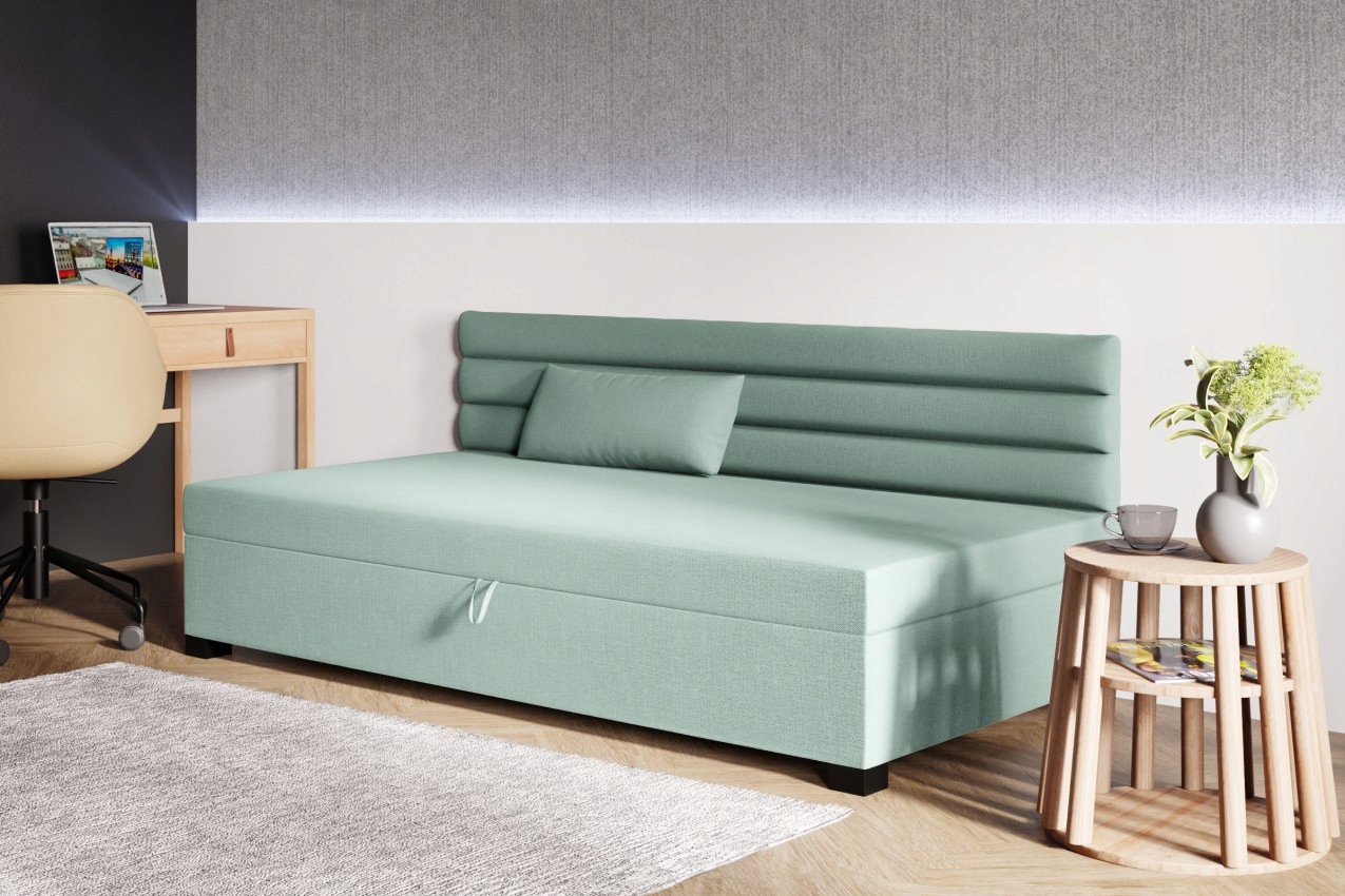 Tapczan młodzieżowy Wox, sofa, pojemnik 90 cm Długość mebla 195 cm