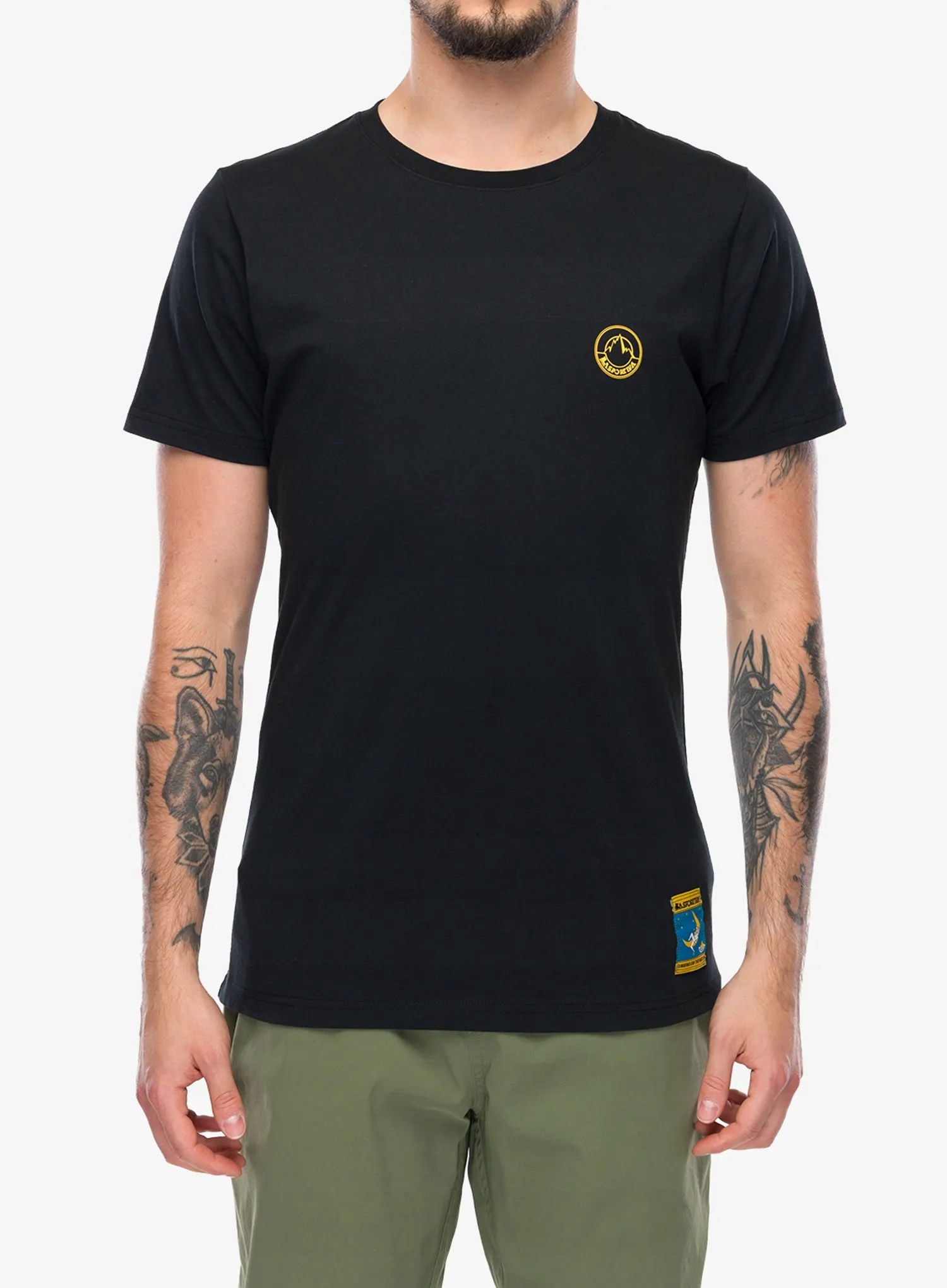 Koszulka bawełniana La Sportiva Climbing on the Moon T-Shirt black/yellow