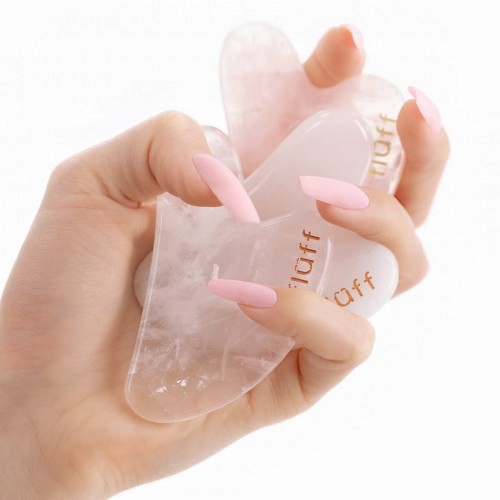 Fluff Gua Sha Stone Kamień Do Masażu Twarzy Różowy Kwarc Marka Fluff