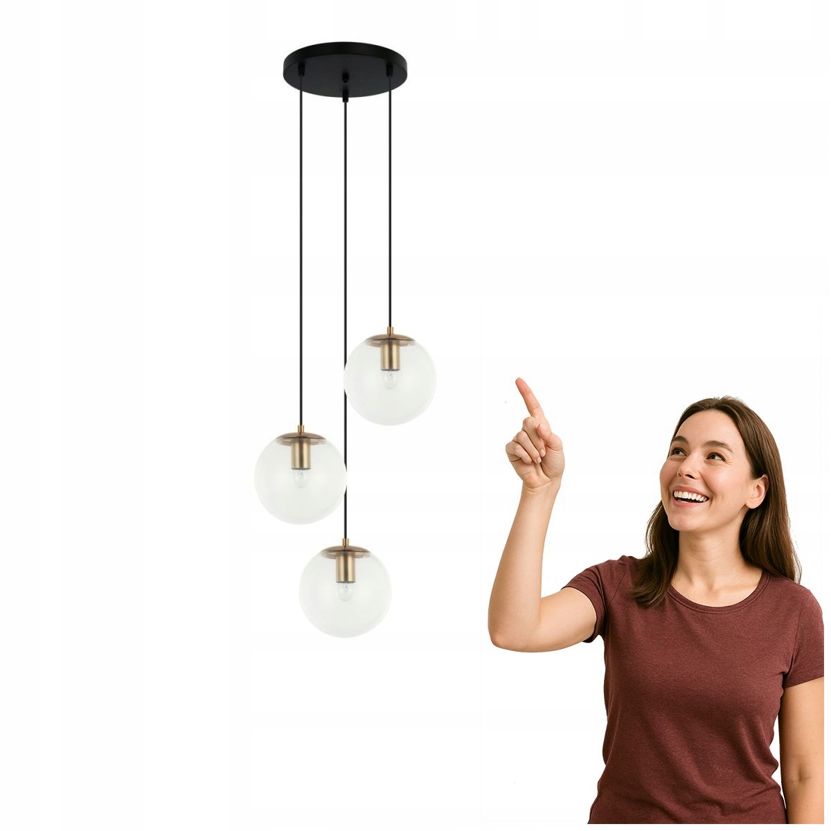 Závesná lampa Sarpo PND-58867-3S-BK-BRO Italux