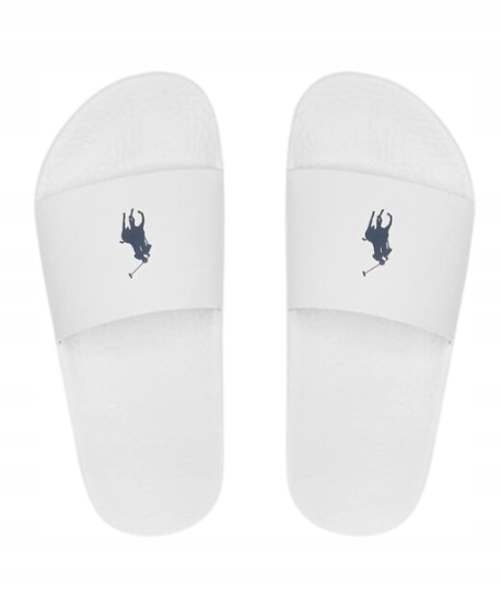 Polo Ralph Lauren Bílé Nazouváky S Modrým Logem 38 T7A