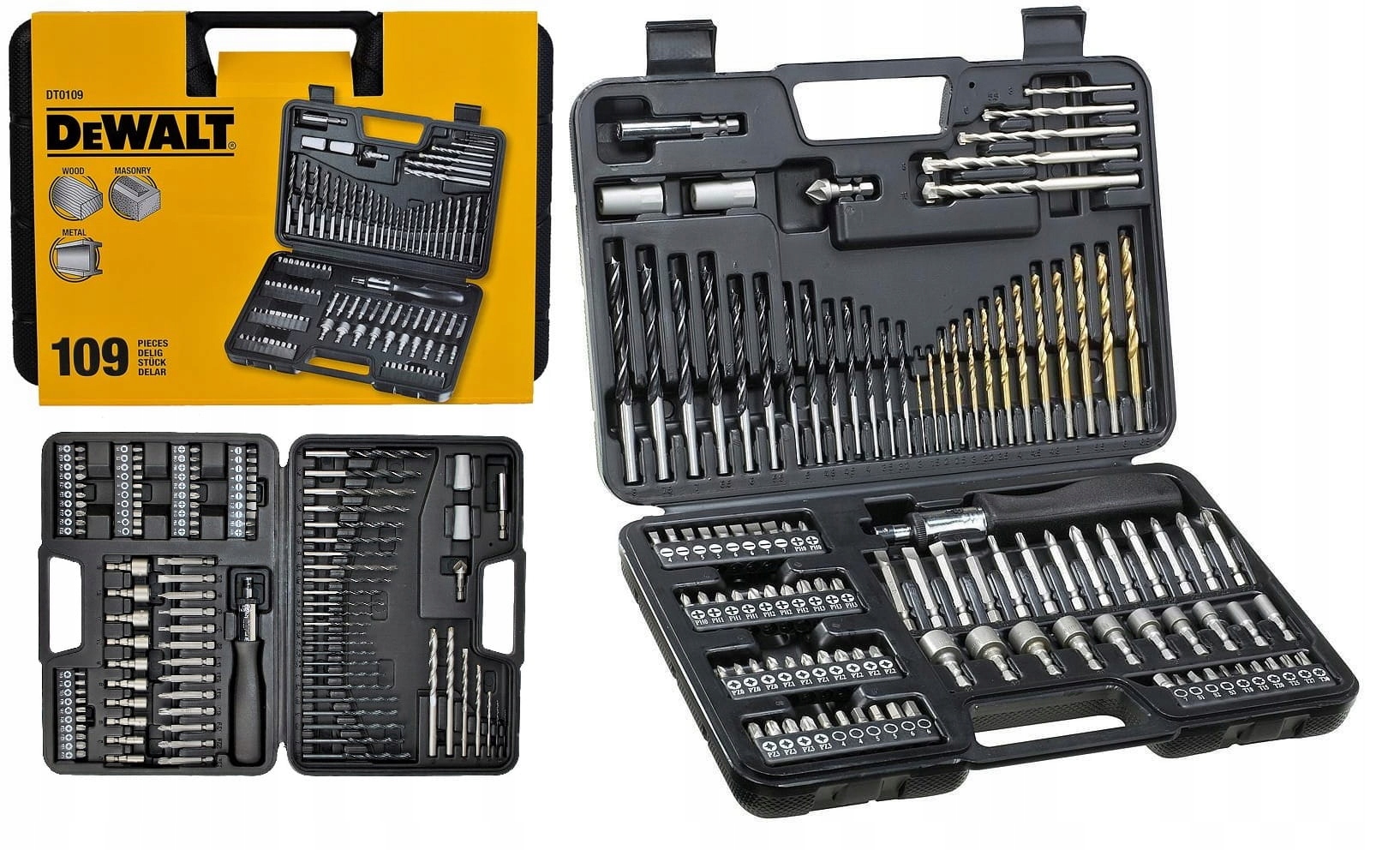 

DeWalt Zestaw 109el DT0109 walizka bity wiertła
