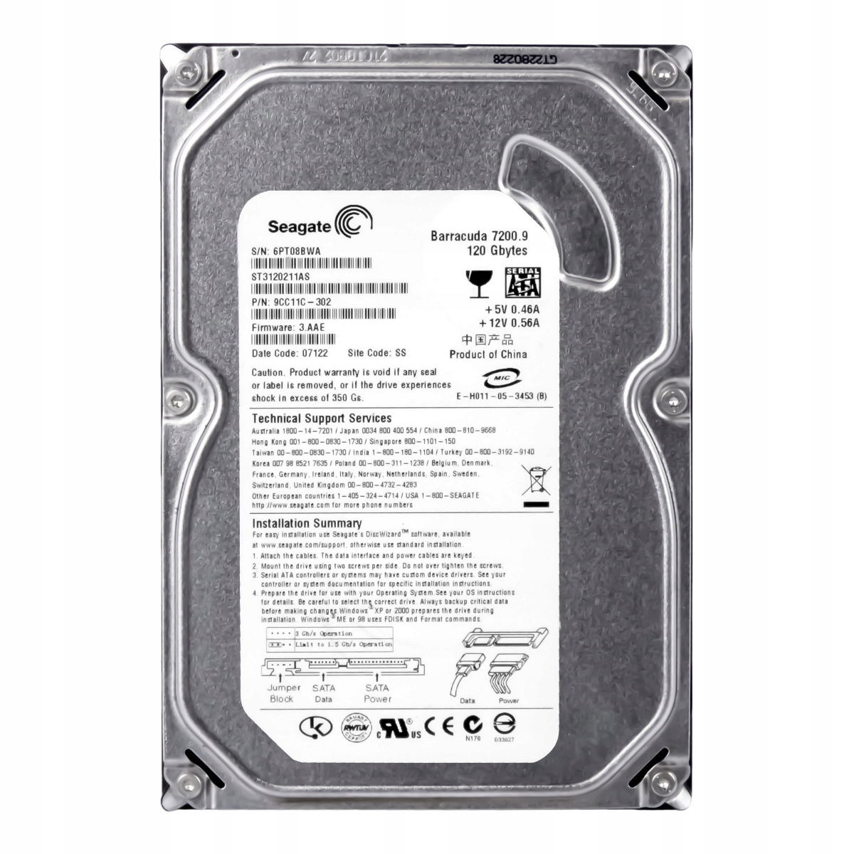Seagate Barracuda 120GB 7.2K 2MB Sata II 3.5'' ST3120211AS