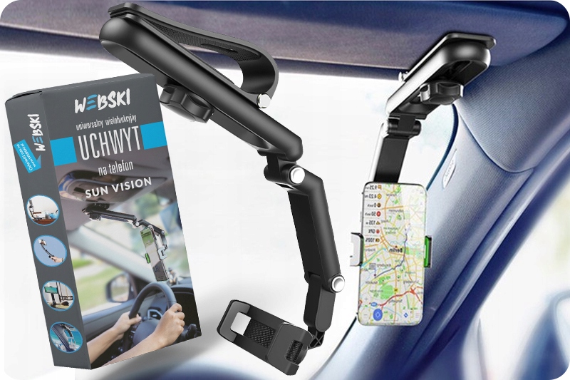 Trzymak na telefon na osłonę przeciwsłoneczną Rodzaj do telefonów