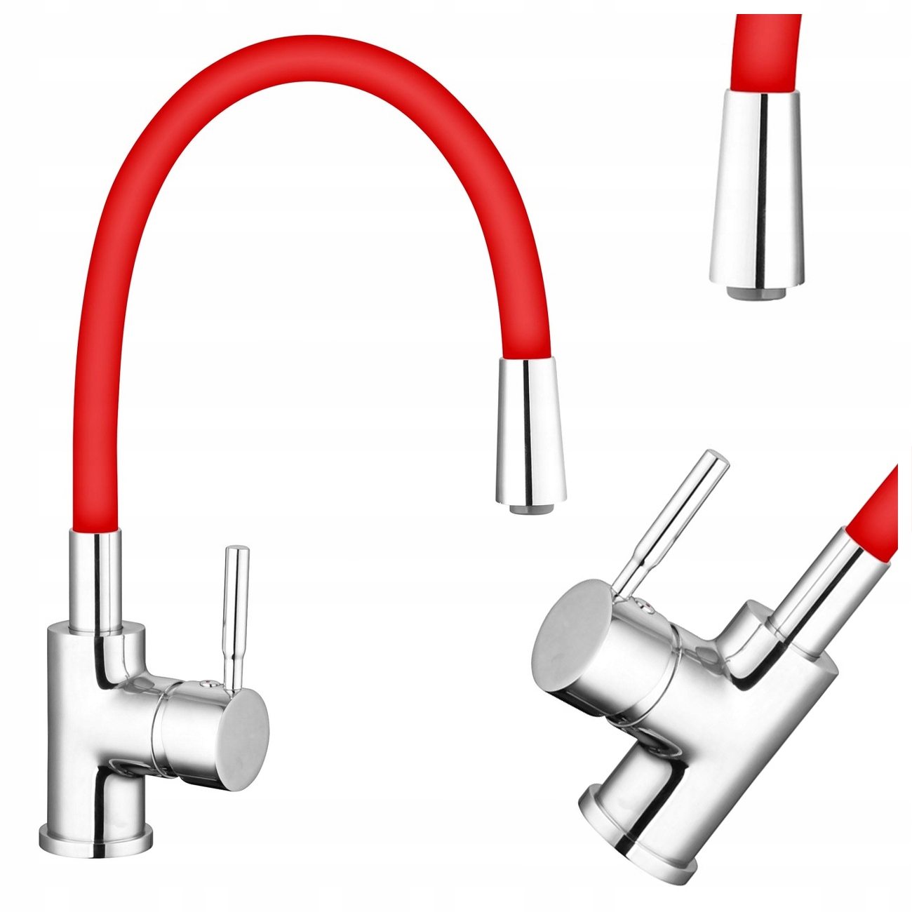 Kuchynská Batéria S Flexibilným Výtokom Diamond King Červená