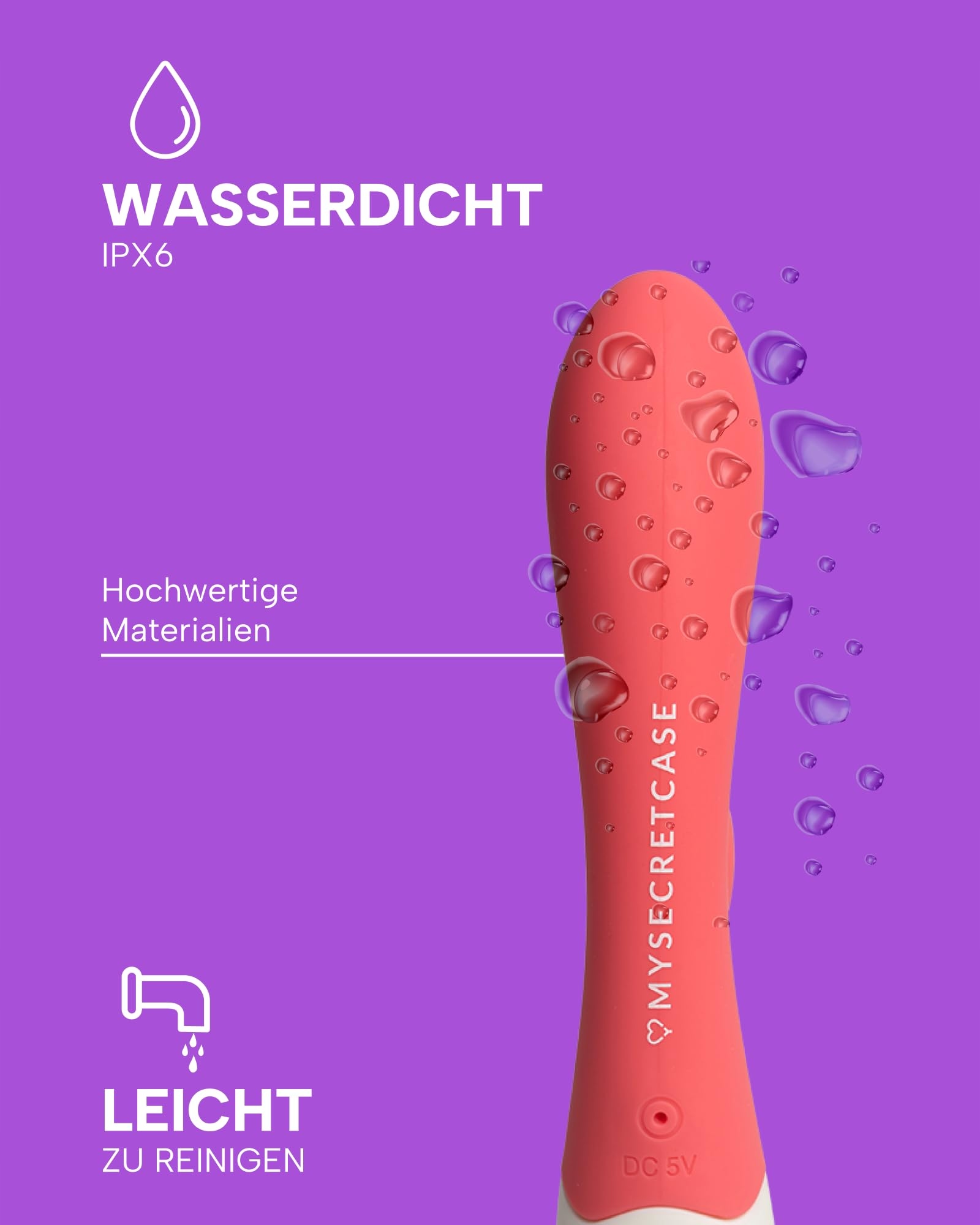 MYSECRETCASE Wibrator Króliczek Dla Kobiet 20cm 10 Trybów Wibracji Klitoris — miniatura 4