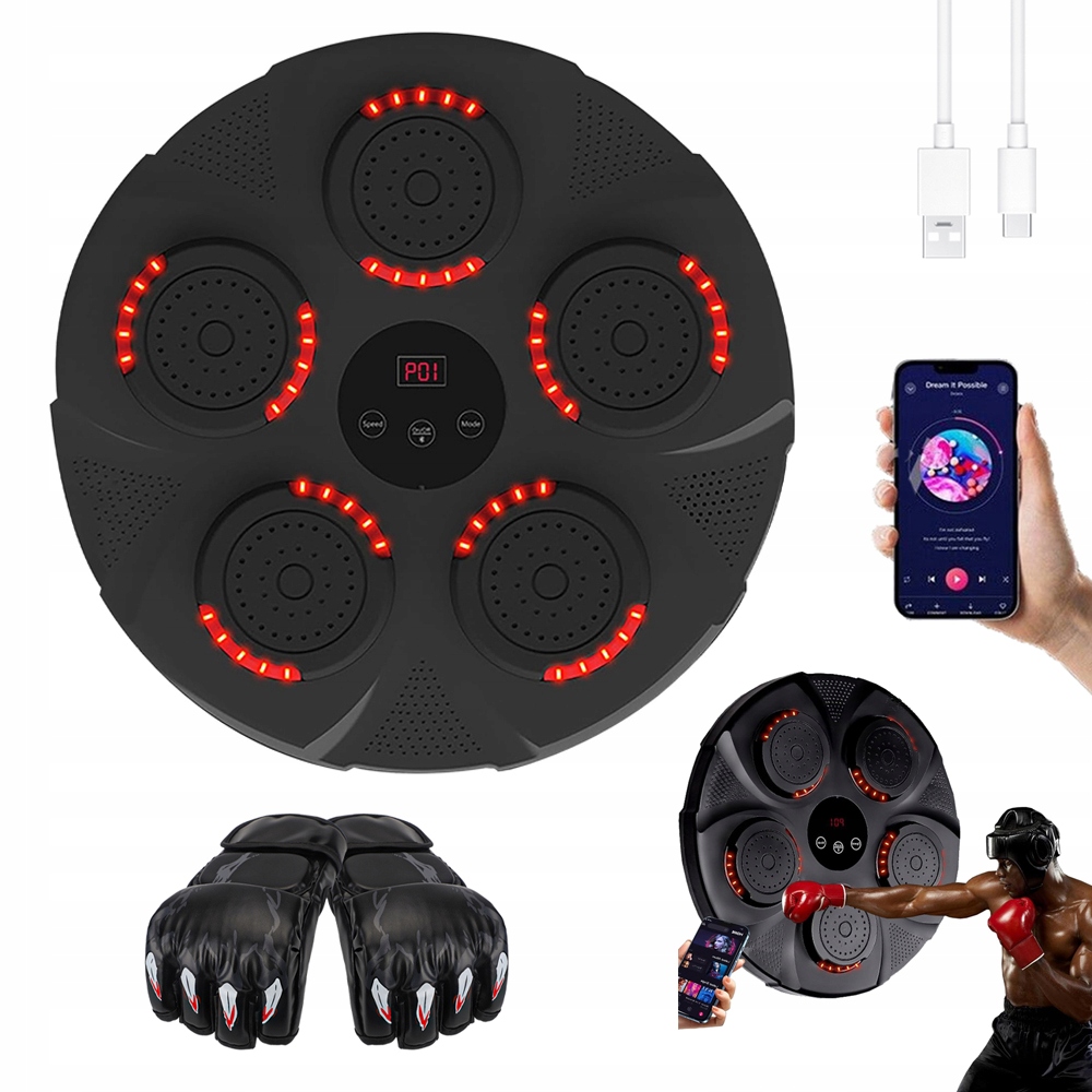BOXING MUSIC MASZYNA BOKSERSKA NA ŚCIANIE TRENINGOWY MUZYKA BLUETOOTH
