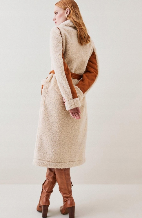 KAREN MILLEN KOŻUCH DWURZĘDOWY DAMSKI 34 YŁD Typ kożuch