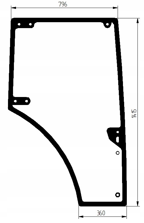 sklo Pronar 5130 5135 5112 5122 pravé dveře