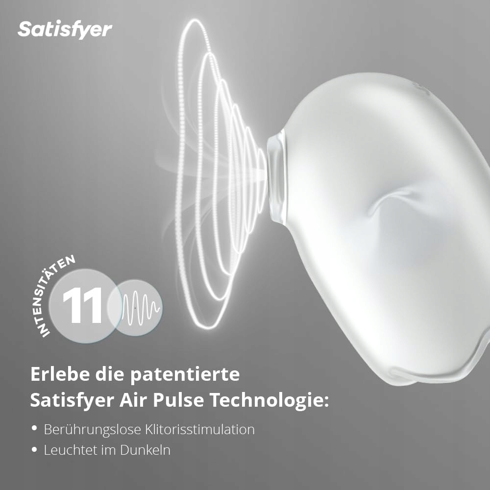 SATISFYER Glowing Ghost Wibrator Powietrzny 2w1 Wodoodporny Silikonowy — miniatura 2