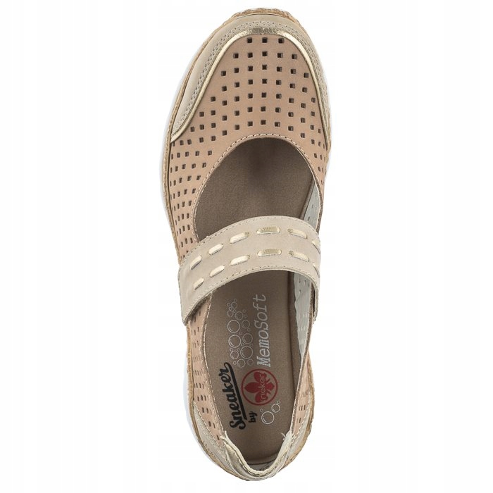 Buty Półbuty Damskie Rieker Beżowe N4257-60 Beige Marka Rieker
