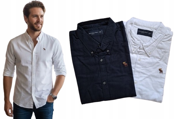 košile x2 Abercrombie&Fitch XXL bílá černá 2 kusy 2 balení 2 balení