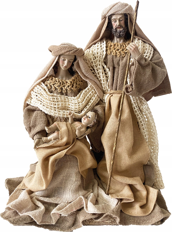 Krásna orientálna Svätá Rodina v odevoch z látky max. výška 25 cm