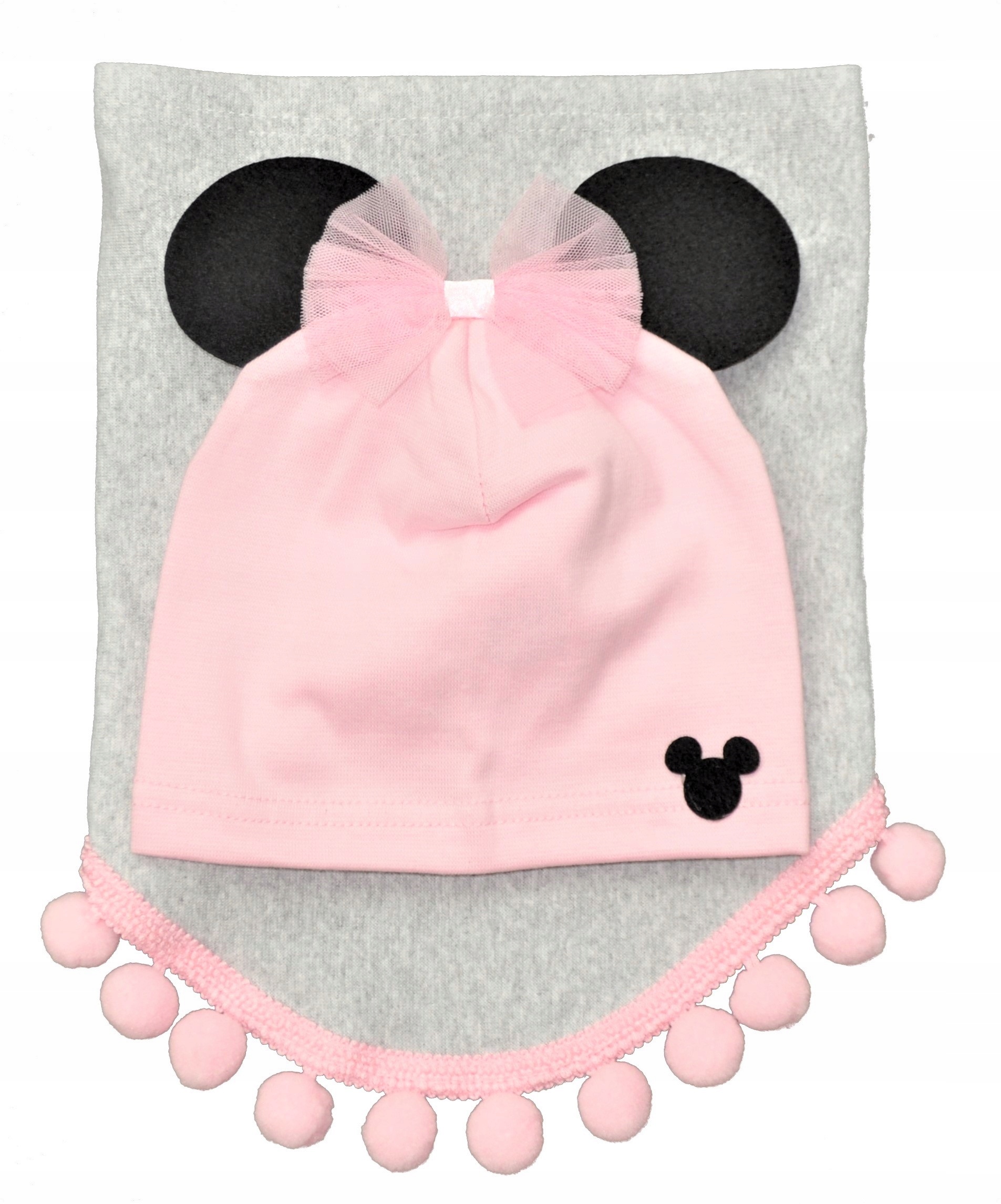 

Komplet Wiosenny Czapka+chusta -POMPONY--r.46-48