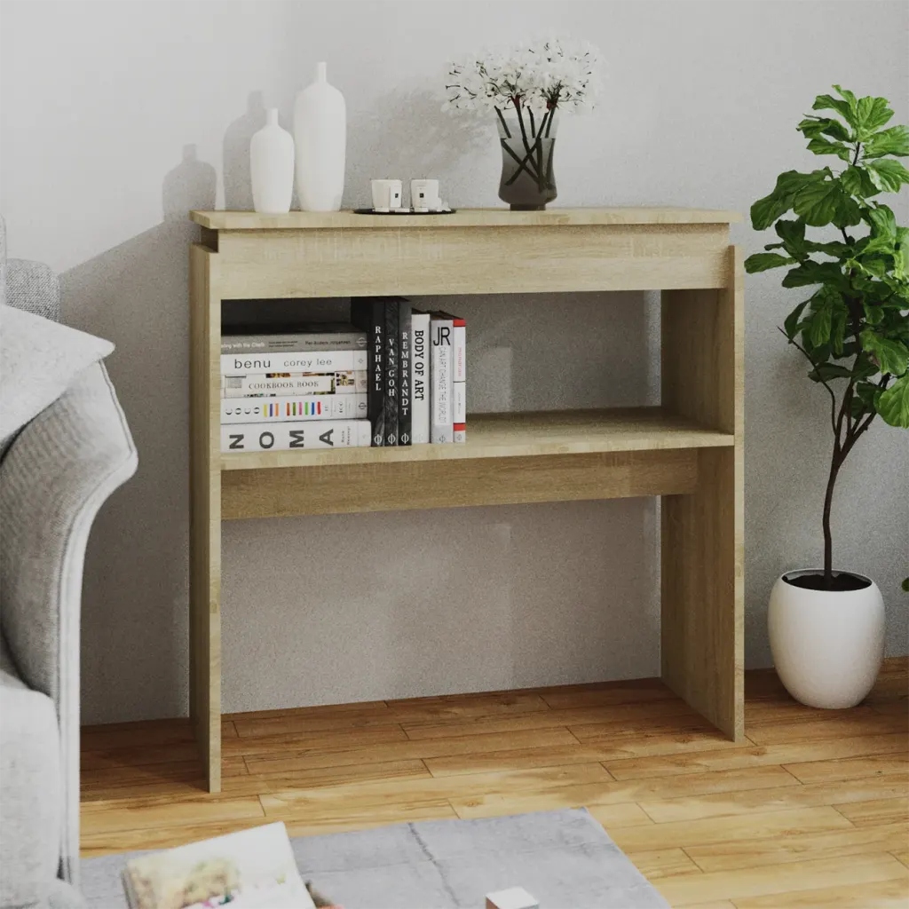Konzolový stole dub sonoma 80 x 30 x 80 cm kompozitní dřevo Hnědá 808317