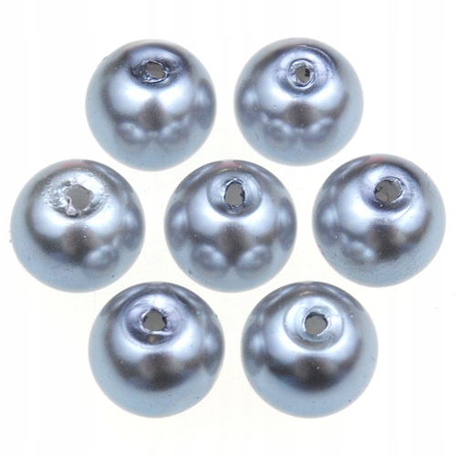 Koraliki Szklane Kulki Perełki 8MM Srebrne 20SZT