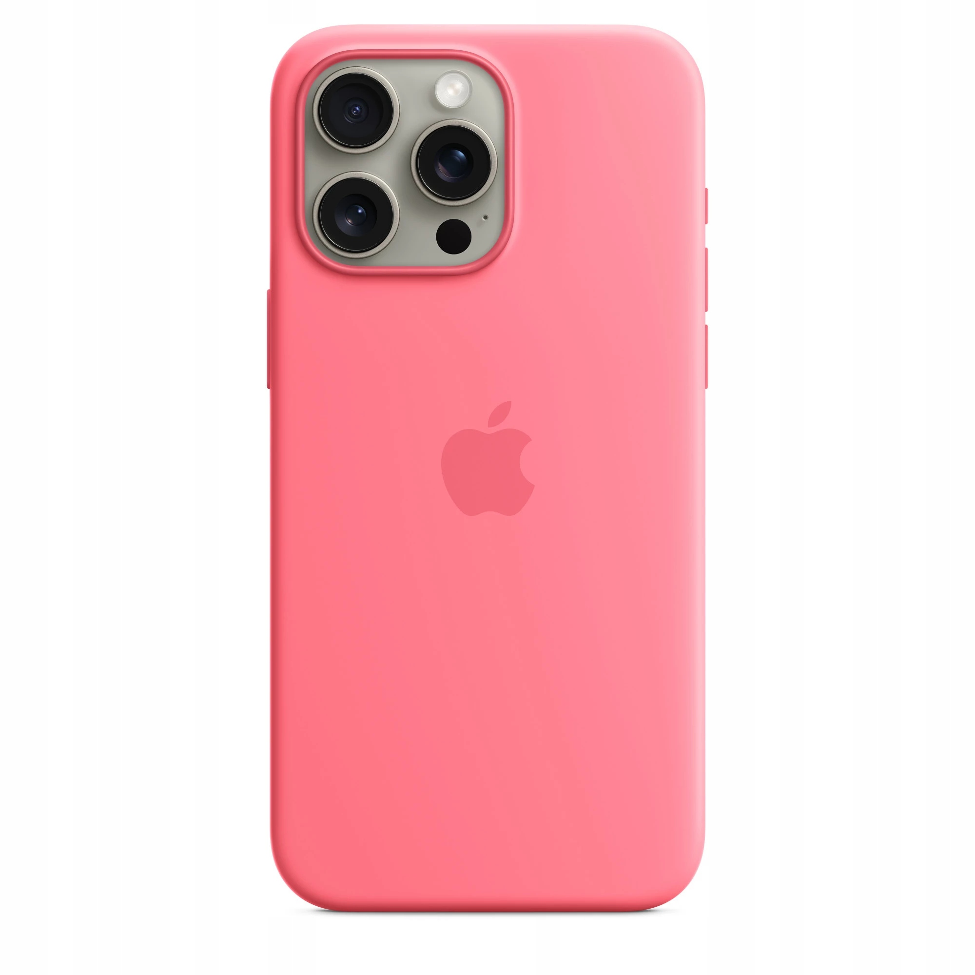 Originální Silikonové Pouzdro Apple pro iPhone 15 Pro Max s magnetem růžová