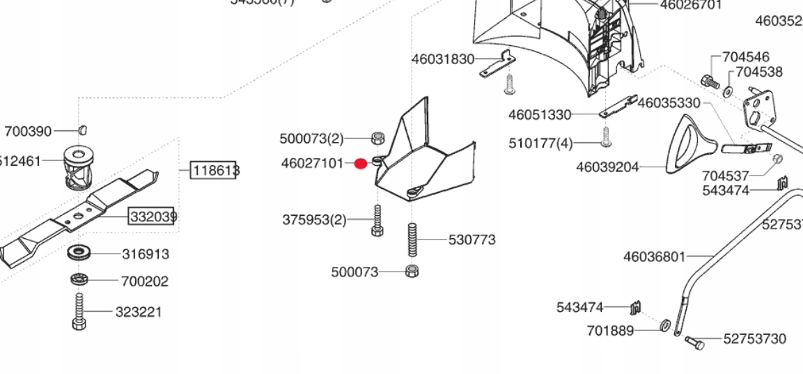 Oryginalna osłona paska napędu kosiarki AL-KO 470 BR / 5200 (46027101) Kod producenta 46027101